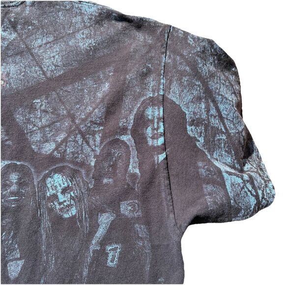Vintage 00s Slipknot All Over Print Band Music Tour T-Shirt FLAWS - Picture 16 of 16